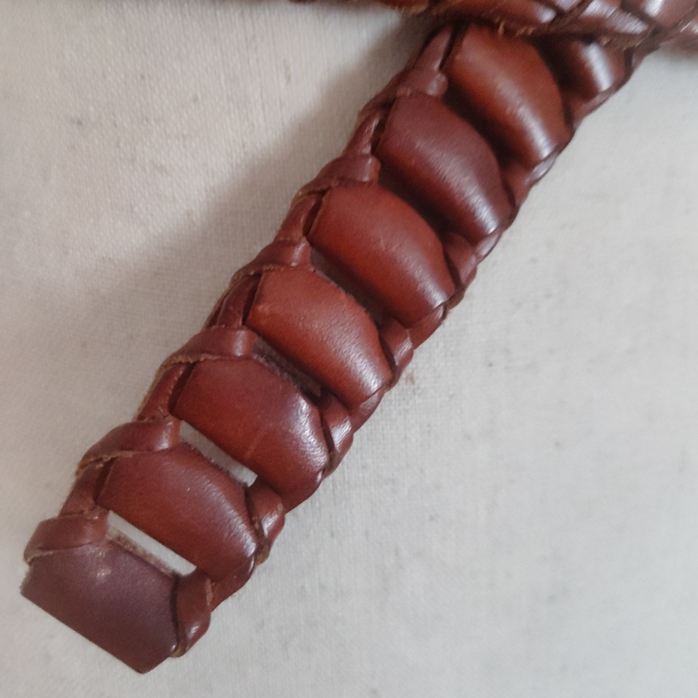 Genuine Leather Woven Belt  Size 42 - Picture 2 of 3